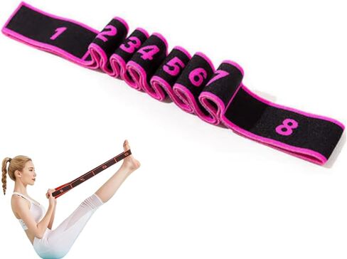 Fitness Resistance Band for Stretching and Yoga, Number Stretch Resistance Band with Clear Markings, 8-Section Elastic Training Bands for Yoga, Stretching, Pilates, Fitness in Saudi Arabia
