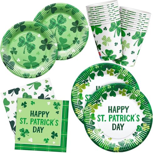 ZVK Valentines Paper Plates, Napkins and Paper Cups Set 96 Pieces Party Supplies Dessert Plates Party Cups Napkins for Happy Valentine's Day in Saudi Arabia