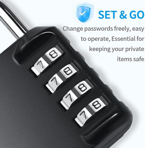 أقفال Dun 4 Pack Combination Locked Color Color 4 Digit Lock Lock Outdoor Lock (حافة مستديرة) in Saudi Arabia