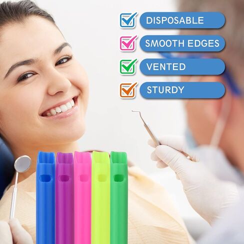 (1000, Rainbow) High Volume Evacuator Tips 100 Pcs/Bag HVE Disposable High Volume Suction Vented Aspirator in Saudi Arabia