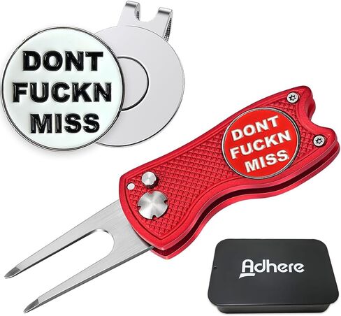 Adhere Golf Ball Markers & Divot Tools Personlized Enamel Ball Markers with a Magentic hat Clip,Unique Premium Golf Accessories Gift for Golfer. in Kuwait