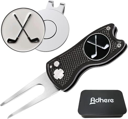 Adhere Golf Ball Markers & Divot Tools Personlized Enamel Ball Markers with a Magentic hat Clip,Unique Premium Golf Accessories Gift for Golfer. in Saudi Arabia