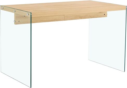 The top of The Coffee Table is Made of Medium Density fiberboard and Wooden Stickers, with Transparent Tempered Glass on Both Sides. The Design is Simple and Elegant, with a Sturdy Structure. in Saudi Arabia