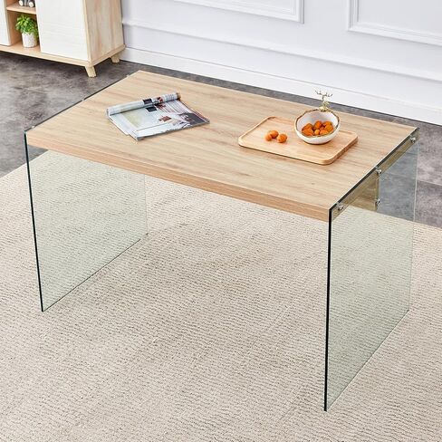 The top of The Coffee Table is Made of Medium Density fiberboard and Wooden Stickers, with Transparent Tempered Glass on Both Sides. The Design is Simple and Elegant, with a Sturdy Structure. in Saudi Arabia