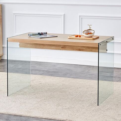 The top of The Coffee Table is Made of Medium Density fiberboard and Wooden Stickers, with Transparent Tempered Glass on Both Sides. The Design is Simple and Elegant, with a Sturdy Structure. in Saudi Arabia