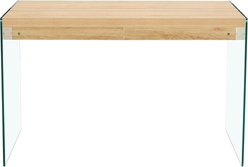 The top of The Coffee Table is Made of Medium Density fiberboard and Wooden Stickers, with Transparent Tempered Glass on Both Sides. The Design is Simple and Elegant, with a Sturdy Structure. in Saudi Arabia