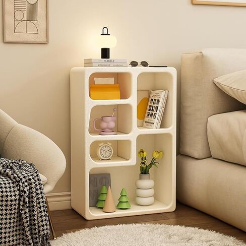 Modern White Nightstand with Open Shelf, Stylish Bedside Table for Bedroom & Living Room, Compact Storage End Table, Versatile Night Stand Cabinet in Saudi Arabia