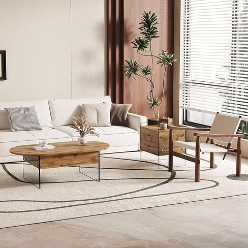 Coffee Table with Double Drawers. The Board Surface is MDF Sticker, and Both Sides are Transparent Tempered Glass. The Design is Simple and Elegant, with Excellent Storage Functions. RR in Saudi Arabia