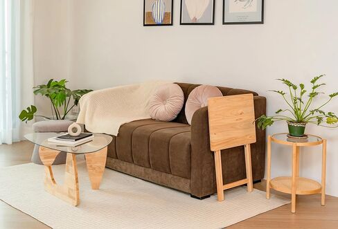 Folding TV Tray Table, Rubberwood, Natural, 19" x 14.5" x 26", Indoor, 1 Piece in Saudi Arabia