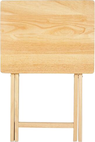 Folding TV Tray Table, Rubberwood, Natural, 19" x 14.5" x 26", Indoor, 1 Piece in Saudi Arabia
