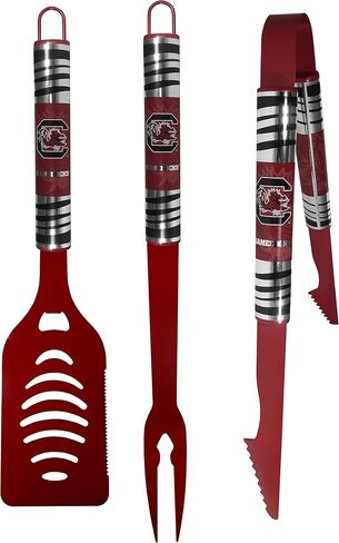 Siskiyou Sports NCAA South Carolina Fighting Gamecocks 3 pc Color BBQ Tool Set, Team Colors, One Size in Saudi Arabia