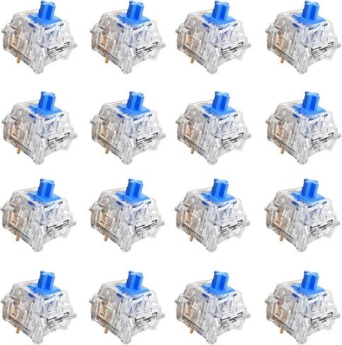 Zhouwang Blue Switch,3 Pin 50gf Clicky Accurate Typing Dustproof Pre Lubed Key Switches,Keyboard Clicker Replacement for 3D Prints and Mechanical Gaming Keyboard(43pcs Blue + 2pcs Kailh Switch) in Kuwait