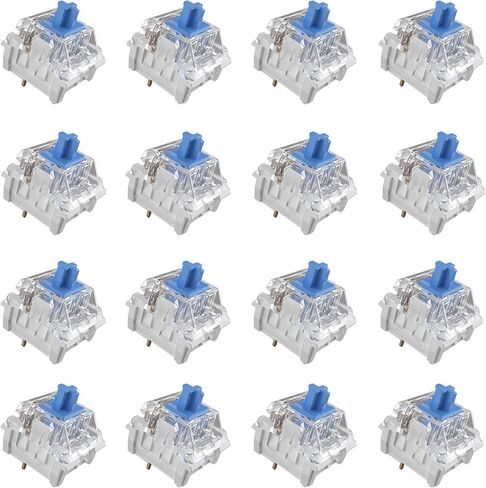 Zhouwang Blue Switch,3 Pin 50gf Clicky Accurate Typing Dustproof Pre Lubed Key Switches,Keyboard Clicker Replacement for 3D Prints and Mechanical Gaming Keyboard(43pcs Blue + 2pcs Kailh Switch) in Saudi Arabia
