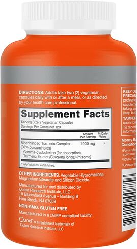 Qunol Turmeric Curcumin Supplement, 1000mg with Ultra High Absorption, for Joint Support, Extra Strength Capsules, 240 Count in Kuwait