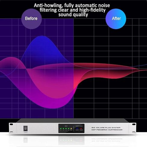 Feedback Frequency Shifter, Professional Feedback Suppressor, Anti-Howling Digital Audio Processor, with 9 Level Inhibition Intensity, for Performance Stage, Ktv Microphone in Kuwait