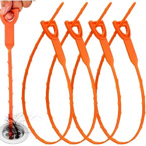 Drain Snake Drain Clog Remover Tool 4 Pack 20 Inch Flexible Hair Removal for Sink Shower Tub and Toilet with Grip Handle Easy Use Kitchen Bathroom Pipe Cleaner- AsonTao in Kuwait