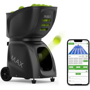Smart Tennis Ball Machine PT-Max-C - APP Controlled Auto Feed, 26 Training Modes, 150 Ball Capacity, 5-7Hr Battery Life, Suitable for All Level Players in Kuwait