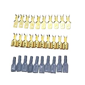 fengpeng 100Pcs/Lot 2.8/4.8/6.3mm Female Male Crimp Terminal Wire Connector Gold Brass/Silver Car Speaker Electrical Cable Terminals Kit(200PCS 6.3MM) in Kuwait