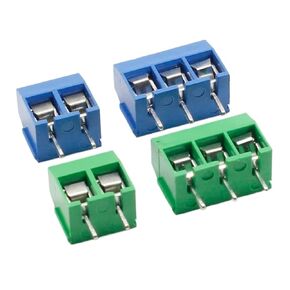 fengpeng 100PCS/Lot KF301-2P KF301-3P KF301-5.0-3P KF301 Screw 3Pin 5.0mm Straight Pin PCB Terminal Block Connector Blue and Green(Green,3P) in Saudi Arabia