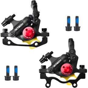 Zoom HB-100 Hydraulic Disc Brake Calipers, 2PCS Front/Rear red, Line Pull Oil Brake Disc Brake Set for MTB, Mountain Bike and Electric Bike in Saudi Arabia
