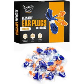 10 Pair Corded Reusable Ear Plugs for Shooting Range Ear Protection for Gun Range - Hunting Ear Plugs for Construction Firearm Ear Protection Shooting Gun Hearing Protection Earplugs Corded in Kuwait