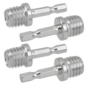 4 Pcs 5/8"-11 Male Thread to 1/4" Hex Shank Drill Adapter for Power Drills, Drill Press, Die Grinders and Rotary Tools Compatible with Backing Plates and Sanding Attachments in Kuwait