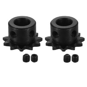 uxcell 2 Pcs #25 Chain Roller Sprocket 10mm Bore, 11 Tooth C45 Carbon Steel ANSI #25 Roller Sprocket Round Hole with Set Screws for ISO 04C Chain in Kuwait
