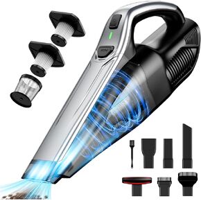 Car Vacuum Handheld Vacuum Cordless with Powerful Suction, Type-C Charge, 2 Suction Modes, 6-in-1 Portable Mini Vacuum for Home, Car, Office Desk, Keyboards in Kuwait