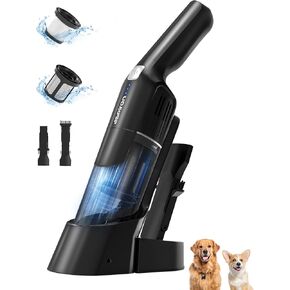 مكنسة أسبيرون المحمولة اللاسلكية، مكنسة سيارة قوية بقوة 24 كيلو باسكال، سرعتان، طريقتان للشحن، شاحن لاسلكي، مقبض مريح، مكنسة كهربائية محمولة قابلة لإعادة الشحن للسيارة والمنزل، أسود فضي in Kuwait