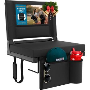 مقاعد استاد هوبيران مع دعم للظهر - كرسي مبيض مع ظهر ووسادة، يتضمن مقعد المبيض المبطن حزام الكتف، كرسي استاد محمول خفيف الوزن للأحداث الرياضية - قطعة واحدة in Kuwait