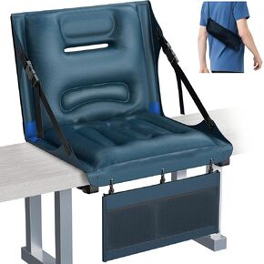 مقاعد استاد محمولة قابلة للنفخ مع دعم للظهر، كراسي تبييض مريحة مع ظهر ووسادة [تبريد، مقاومة للماء، خفيفة الوزن] مع حقيبة تخزين وحمل 2 في 1، مثالية للمناسبات الرياضية/الخارجية in Kuwait