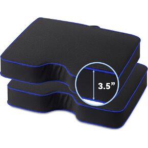 3.5" Extra Thick Memory Foam Stadium Seat Cushions (Set of 2) - Portable Bleacher Cushions, High-Density & Moderate Soft, Seat Cushions for Sports Event Blue in Saudi Arabia