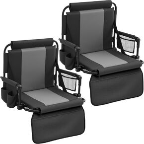 مقعد استاد محمول مع حاملات أكواب وجيوب تخزين متعددة، كرسي تبييض قابل للطي للألعاب الرياضية والحفلات الموسيقية والتخييم in Kuwait