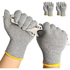 Schwer 2 أزواج عالية المستوى ANSI A7 قفازات مقاومة للقطع، قفازات قطع الطعام للشيف، قفاز الماندولين لقطع اللحوم في المطبخ، رضوخ الخشب، يمكن استخدامه بكلتا اليدين، مسامي ورائع، PR1508، L in Kuwait