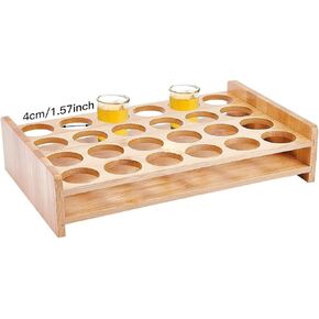 24 Shot Glass Holder Wine Glass Cup Serving Tray Cups Organizer Shot Display for Bar Accessories for Party, Bar, Club Hole: 1.53 Inch in Kuwait