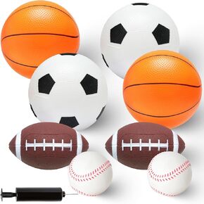 PARENTSWELL 8 Pcs Balls for Toddlers 1-3 Age, Kids Ball Toys Set (Football, Basketball, Soccer, Baseball) Baby Balls for Outside Playground, Boys Girls in Kuwait