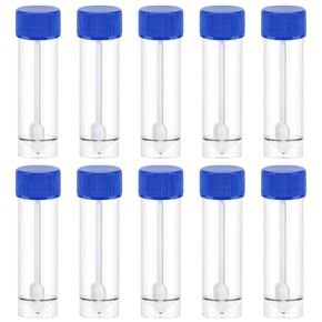 حاوية عينة البراز 25-30 مل من Angoily، 10 قطع أكواب بلاستيكية للبراز مع غطاء ملعقة، مجموعة أكواب البول البيطرية بدون ملصق مختبر للكلاب الأليفة والجراء والدجاج وديدان اختبار الحصان in Kuwait