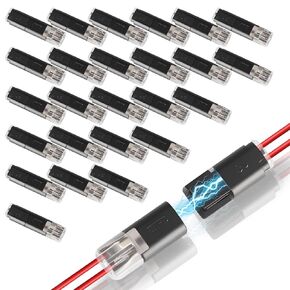 50PCS Quick Clip Fasteners Wire Connector, Double Wire Plug in Connector with Locking Buckle, Low Voltage Wire Connector, Multi-Purpose Snap-On Blocks for Strip Lights DIY Crafting in Kuwait