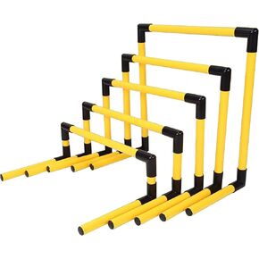 Portable Hurdles Training Equipment, 5 Pack Different Height Hurdles for Kids, Plastic Soccer Agility Workout Trainer Kit, Track and Field Hurdles (Red) (Yellow) in Kuwait
