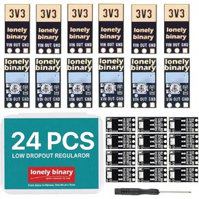 24 قطعة AMS1117-LDO Regulator الإصدار الذهبي 18xAMS1117-3.3V ثابت + 6xAdjustable AMS1117-ADJ DC-DC وحدة الطاقة المتدرجة لمشاريع Arduino وRaspberry Pi وESP32 S3 in Kuwait