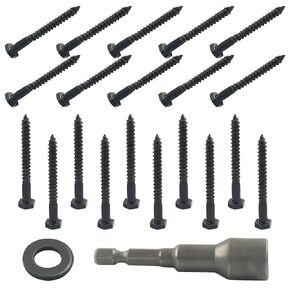 20 مجموعة من البراغي الثقيلة مقاس 1/4 بوصة × 2 بوصة مع غسالات، ومسامير من الفولاذ المقاوم للصدأ 304، ومسامير خيط جزئية، ومسامير خشبية متأخرة من أكسيد أسود للبناء/تحسين المنزل in Kuwait