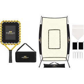 PodiuMax Baseball Racket for Fly Balls, 19 oz Balanced Fungo Racket & 7x4FT Baseball Pitching I Screen - Adjustable Strike Zone, Softball Net with Upgrade U-Shaped Base in Kuwait