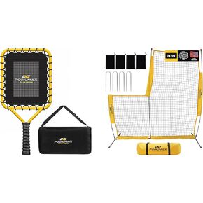 PodiuMax Baseball Racket for Fly Balls, 19 oz Balanced Fungo Racket, with Ergonomic Non-Slip Grip & Baseball Softball Pitching Screen, 7x7FT Pitcher Protection Net with Upgrade Frame in Kuwait