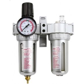 3 In 1 Twin Air Filter Pressure Regulator Gauge Kit 3/8" Water/Oil Trap Separator in Kuwait