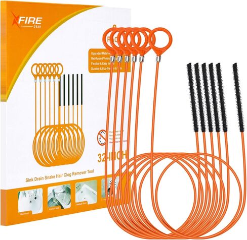 32 Inch Anti-break Metal Drain Snake, Hair Clog Remover, Drain Cleaner Tool with Nylon Coating Sink Snake, Drain Clog Remover for Shower, Bathroom Sink Tub (6 Pack) in Kuwait