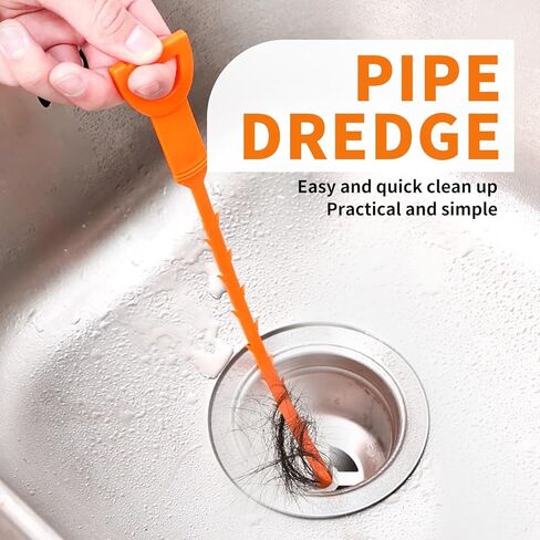 Drain Snake Drain Clog Remover Tool 4 Pack 20 Inch Flexible Hair Removal for Sink Shower Tub and Toilet with Grip Handle Easy Use Kitchen Bathroom Pipe Cleaner- AsonTao in Kuwait