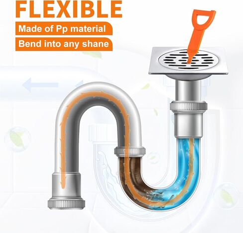 Drain Snake Drain Clog Remover Tool 4 Pack 20 Inch Flexible Hair Removal for Sink Shower Tub and Toilet with Grip Handle Easy Use Kitchen Bathroom Pipe Cleaner- AsonTao in Kuwait