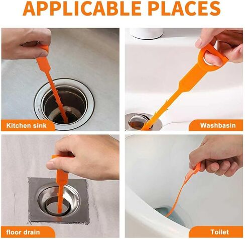 Drain Snake Drain Clog Remover Tool 4 Pack 20 Inch Flexible Hair Removal for Sink Shower Tub and Toilet with Grip Handle Easy Use Kitchen Bathroom Pipe Cleaner- AsonTao in Kuwait