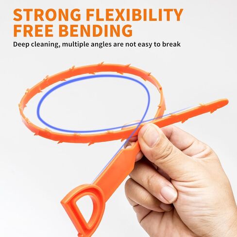 Drain Snake Drain Clog Remover Tool 4 Pack 20 Inch Flexible Hair Removal for Sink Shower Tub and Toilet with Grip Handle Easy Use Kitchen Bathroom Pipe Cleaner- AsonTao in Kuwait