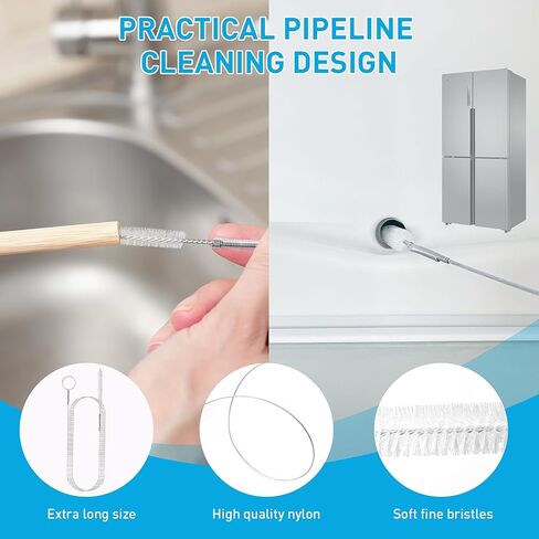 Drain Snake 12 Set: 25inch Snake Drain Hair Removal Tool(1PCS), 59inch Cleaning Brush(2PCs), 25inch Drain Clog Remover(6PCS), 18inch Sink Drain Brush(3PCS) For Bath Tub, Toilet, Kitchen Sink, Sewer in Kuwait